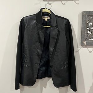Black blazer with leather details